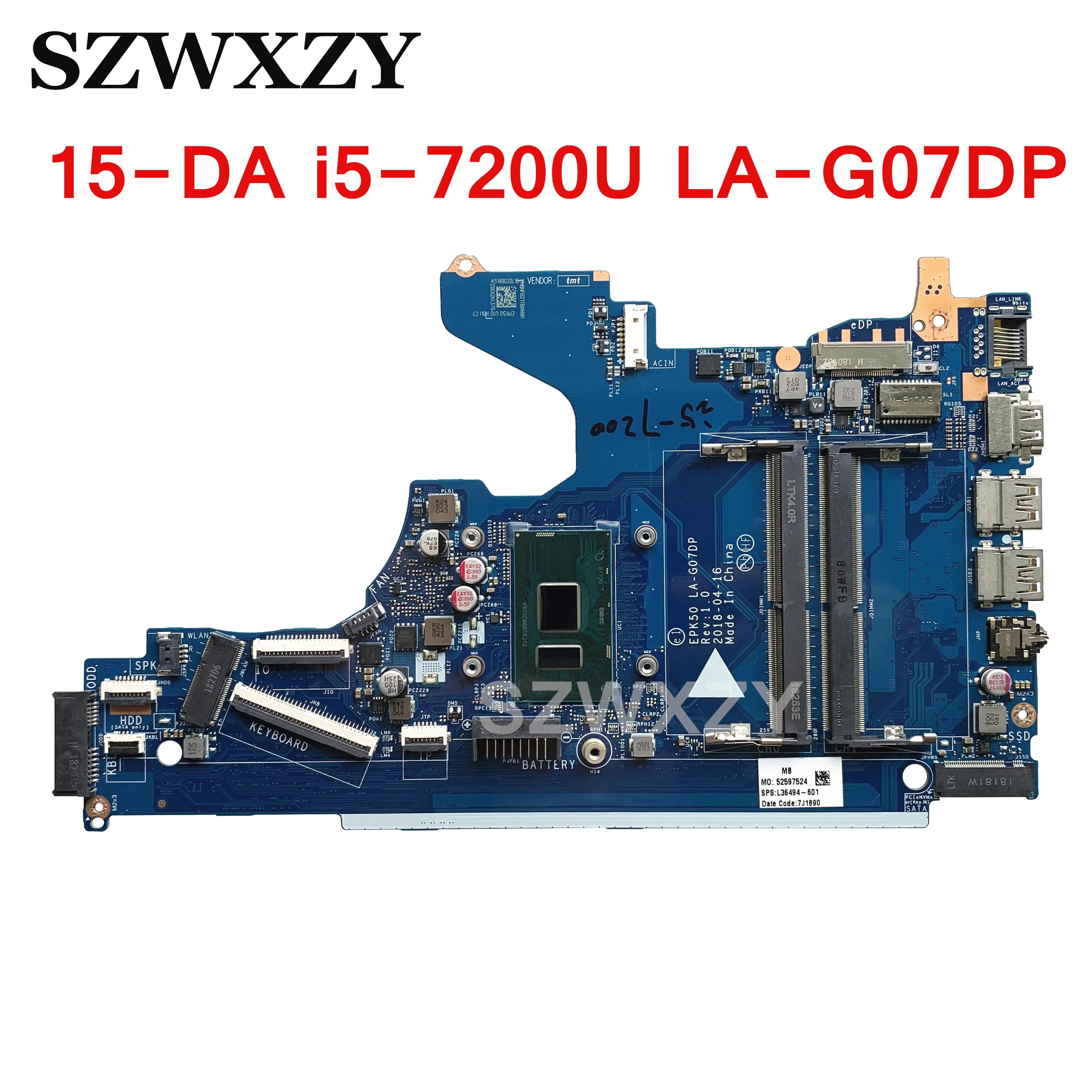  HP 15-DA Ʈ  L36494-001 L36494-601 LA-G07DP, i5-7200U CPU 